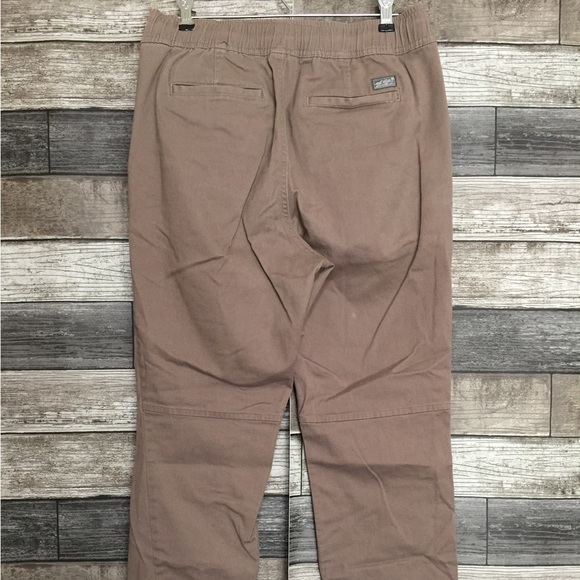 Eddie Bauer Chino Jogger Pants Women’s 4 Beige Tan Drawstring Zip Pockets - Picture 6 of 12